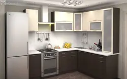 Modern kitchens photo small corner with refrigerator