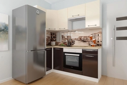 Modern kitchens photo small corner with refrigerator