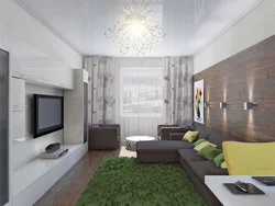 Living room design 25 sq m with balcony