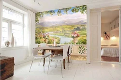 Show a photo of wallpaper for the kitchen