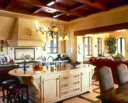 Italian kitchen living room interior