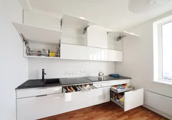 Дизайн кухни минимализм без верхних шкафов