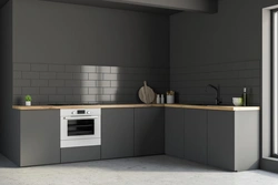 Minimalist kitchen design without upper cabinets