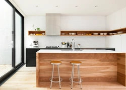 Дизайн кухни минимализм без верхних шкафов