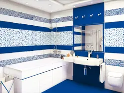 Дизайн Ванная Комната Плитка Белая Синяя