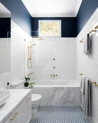 Design Bathroom Tiles White Blue