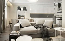 Interior Kitchen Living Room Sofa White