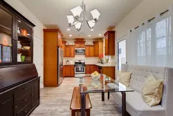 Narrow living room kitchen design photo