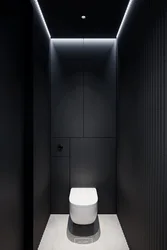 Дизайн ванной с черным унитазом и раковиной