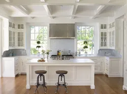 Kitchen With Three Windows Design Photo