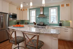 Kitchen with three windows design photo