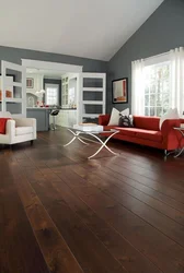 Living room design with wood floor