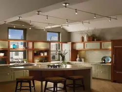 Track lighting in the kitchen interior photo