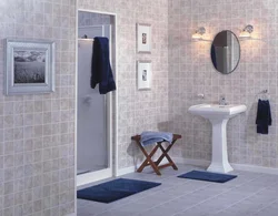 Pvc tiles for walls in the bathroom photo in the interior
