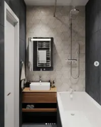 Современный интерьер небольшой ванной