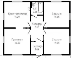 Үй макети 100 шаршы метр екі жатын бөлме фотосуреті бар бір қабатты