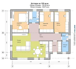 Планировка Дома 100 Кв М Одноэтажный С Двумя Спальнями Фото