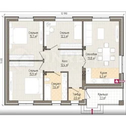Планировка дома 100 кв м одноэтажный с двумя спальнями фото
