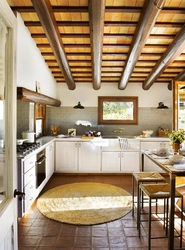 Kitchen Design With Wooden Beams