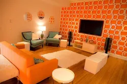 Гостиная дизайн фото оранжевый