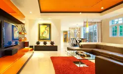 Living room design photo orange