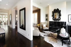 Black floor in the interior of the apartment