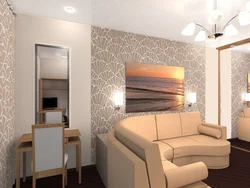 Wallpaper design for the living room of a one-room apartment