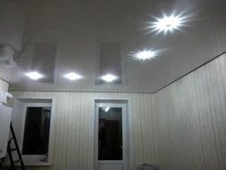 Arrangement Of Light Bulbs On A Suspended Ceiling Photo In The Bedroom