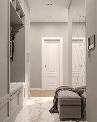 Photo Of The Interior Of The Hallway With A Wardrobe In Light Colors