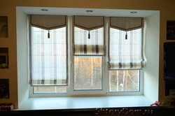 Curtains for plastic windows photo in the kitchen interior