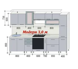 Kitchen design length 2 meters