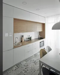 White kitchen with wood stylish design