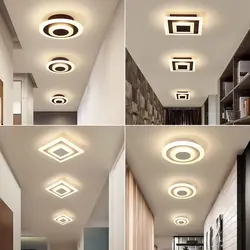 Koridor fotoşəkilində asma tavanlar üçün tavan lampaları