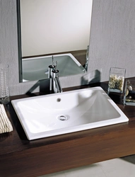 Photo of a built-in sink in a bathroom