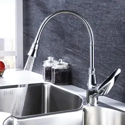 Kitchen faucet with flexible spout photo