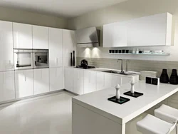 White plastic kitchen in the interior