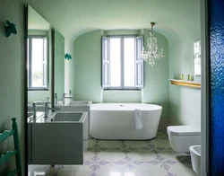 Bathroom in mint color design