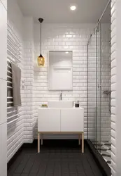 Дизайн ванны плиткой кирпич