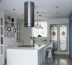 Kitchen With Cylindrical Hood Design