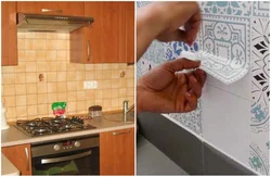 Как поклеить плитку на кухне фото