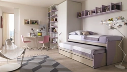 Bedroom design in a modern style for an inexpensive children's room