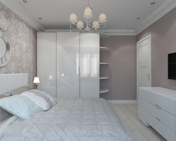 Rectangular bedroom design 15 sq.m.