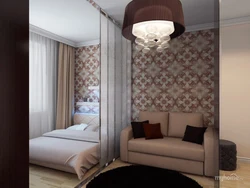 Bedroom with sofa in Khrushchev photo