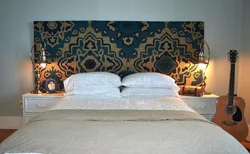 Modern carpet on the wall for the bedroom photo