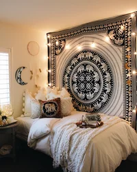 Modern Carpet On The Wall For The Bedroom Photo