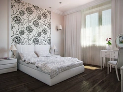 Bedroom interior plain light wallpaper