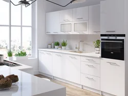 Straight white kitchens photo