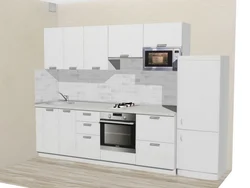 Кухни прямые белого цвета фото