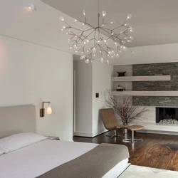 Chandeliers And Lamps In The Bedroom Interior