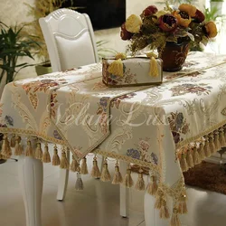 Modern tablecloth on the kitchen table photo